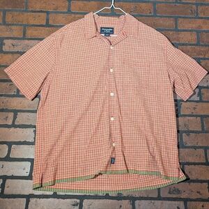 Abercrombie & Fitch Men's XL Vintage 90s Red Green Check Short Sleeve Button Dow